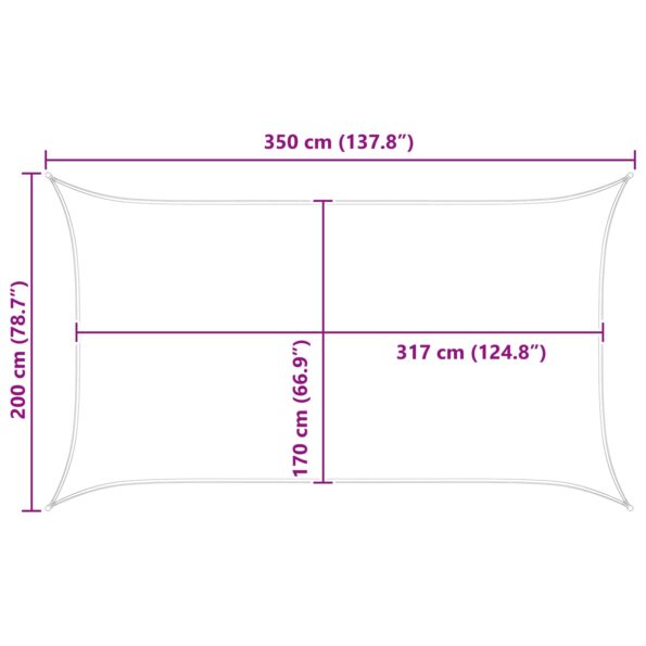 vidaXL Slnečná plachta Žltá a biela 3,5 x 2 m 100% polyester Oxford – Obrázok 10