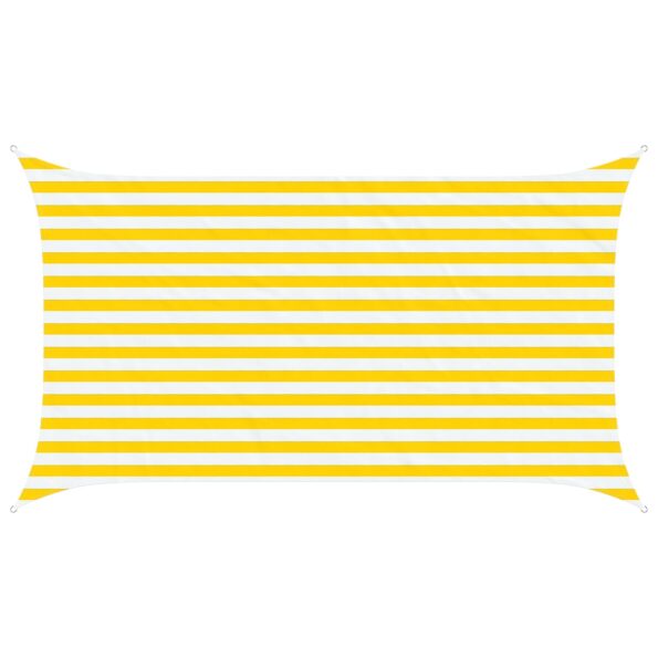 vidaXL Slnečná plachta Žltá a biela 3,5 x 2 m 100% polyester Oxford – Obrázok 2