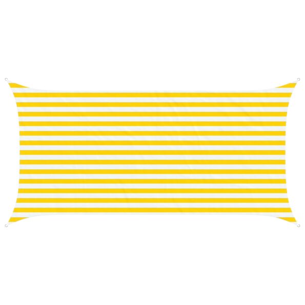 vidaXL Slnečná plachta Žltá a biela 4 x 2 m 100% polyester Oxford – Obrázok 2