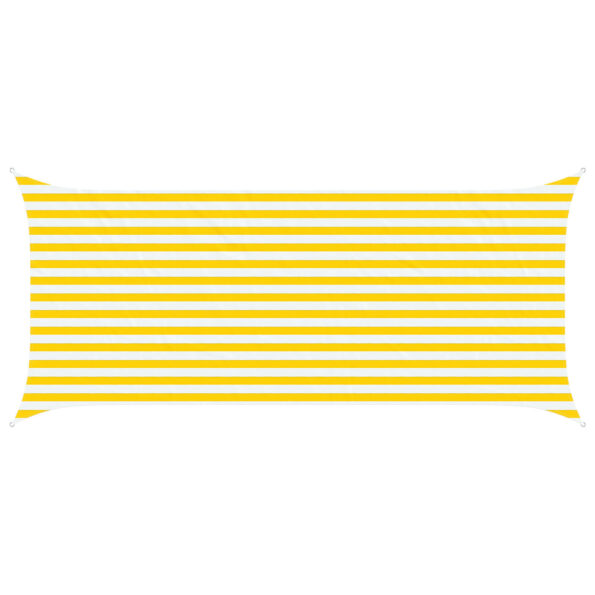 vidaXL Slnečná plachta Žltá a biela 4,5 x 2 m 100% polyester Oxford – Obrázok 2
