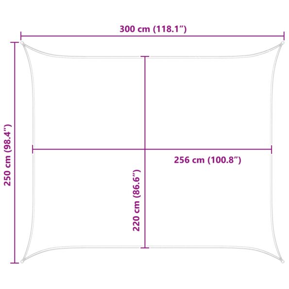 vidaXL Slnečná plachta Žltá a biela 2,5 x 3 m 100% polyester Oxford – Obrázok 10