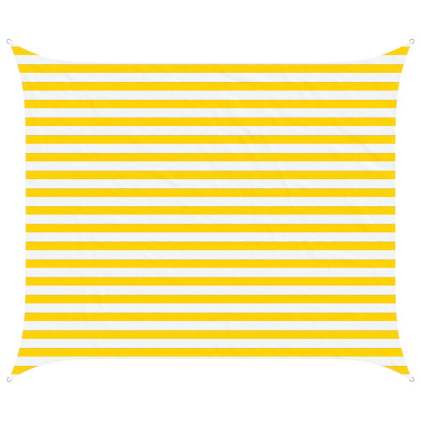 vidaXL Slnečná plachta Žltá a biela 2,5 x 3 m 100% polyester Oxford – Obrázok 2