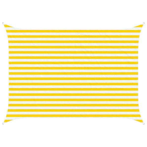 vidaXL Slnečná plachta Žltá a biela 3,5 x 2,5 m 100% polyester Oxford – Obrázok 2