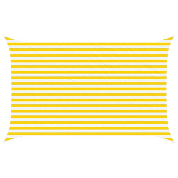 vidaXL Slnečná plachta Žltá a biela 4 x 2,5 m 100% polyester Oxford – Obrázok 2