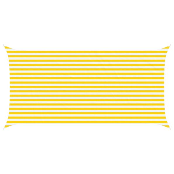 vidaXL Slnečná plachta Žltá a biela 5 x 2,5 m 100% polyester Oxford – Obrázok 2