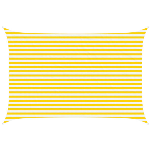 vidaXL Slnečná plachta Žltá a biela 4,5 × 3 m 100% polyester Oxford – Obrázok 2
