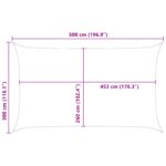 vidaXL Slnečná plachta Žltá a biela 5 x 3 m 100% polyester Oxford – Obrázok 10