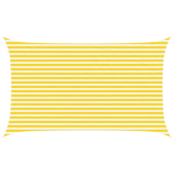 vidaXL Slnečná plachta Žltá a biela 5 x 3 m 100% polyester Oxford – Obrázok 2