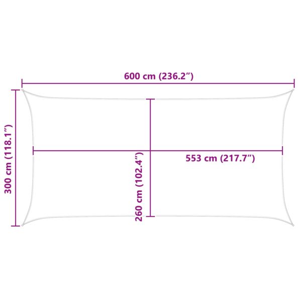 vidaXL Slnečná plachta Žltá a biela 6 x 3 m 100% polyester Oxford – Obrázok 10