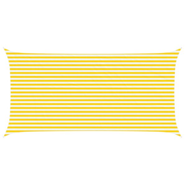 vidaXL Slnečná plachta Žltá a biela 6 x 3 m 100% polyester Oxford – Obrázok 2