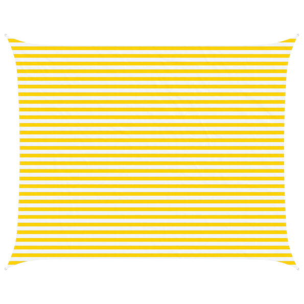 vidaXL Slnečná plachta Žltá a biela 5 x 4 m 100% polyester Oxford – Obrázok 2