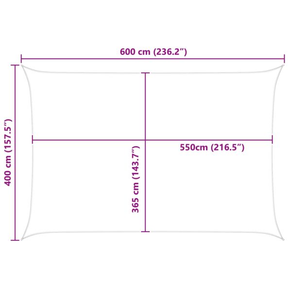 vidaXL Slnečná plachta Žltá a biela 6 x 4 m 100% polyester Oxford – Obrázok 10