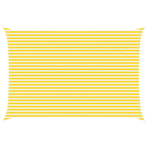 vidaXL Slnečná plachta Žltá a biela 6 x 4 m 100% polyester Oxford – Obrázok 2
