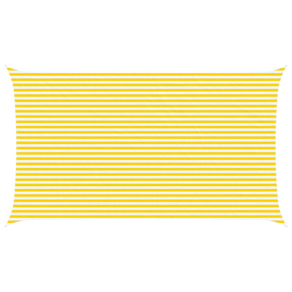 vidaXL Slnečná plachta Žltá a biela 7 x 4 m 100% polyester Oxford – Obrázok 2