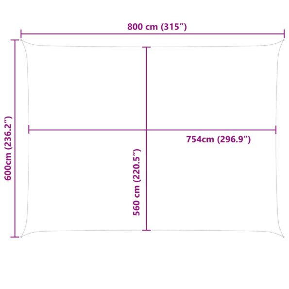vidaXL Slnečná plachta Žltá a biela 8 x 6 m 100% polyester Oxford – Obrázok 10