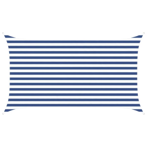 vidaXL Slnečná plachta Modrá a biela 3,5 x 2 m 100% polyester Oxford – Obrázok 2