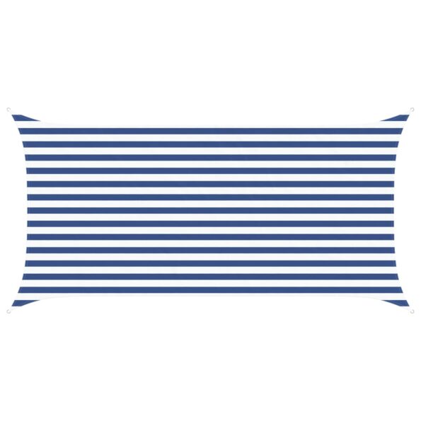vidaXL Slnečná plachta Modrá a biela 4 x 2 m 100% polyester Oxford – Obrázok 2