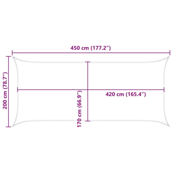 vidaXL Slnečná plachta Modrá a biela 4,5 x 2 m 100% polyester Oxford – Obrázok 10