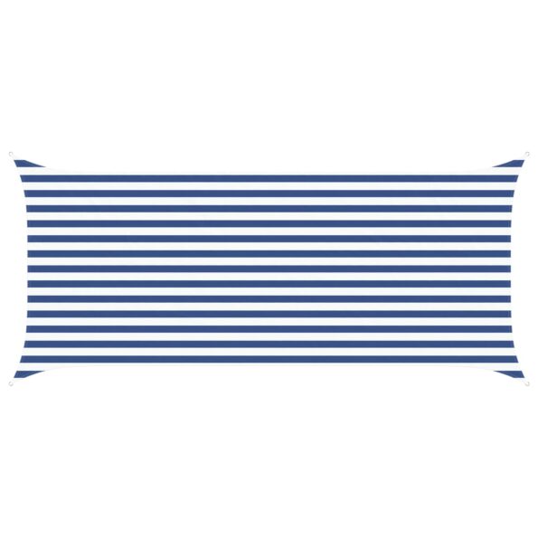 vidaXL Slnečná plachta Modrá a biela 4,5 x 2 m 100% polyester Oxford – Obrázok 2