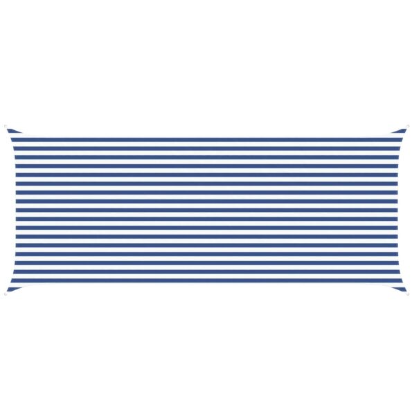 vidaXL Slnečná plachta Modrá a biela 6 x 2,5 m 100% polyester Oxford – Obrázok 2