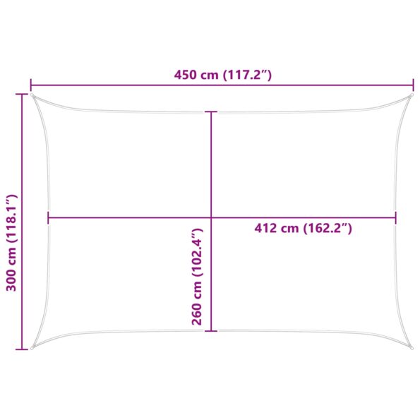 vidaXL Slnečná plachta Modrá a biela 4,5 x 3 m 100% polyester Oxford – Obrázok 10