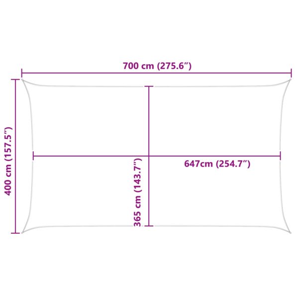 vidaXL Slnečná plachta Modrá a biela 7 x 4 m 100% polyester Oxford – Obrázok 10
