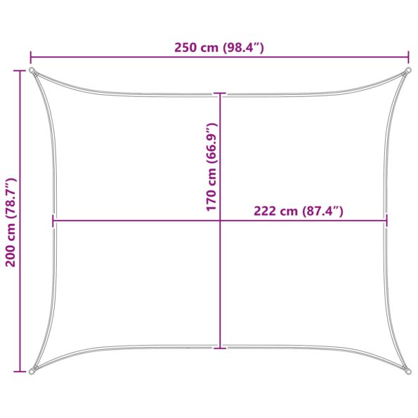 vidaXL Slnečná plachta Svetlo šedá a biela 2 x 2,5 m – Obrázok 10