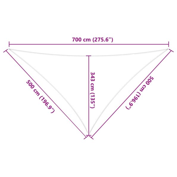 vidaXL Slnečná plachta Žltá a biela 7 x 5 x 5 m 100% polyester Oxford – Obrázok 10