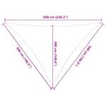 vidaXL Slnečná plachta Žltá a biela 5 x 5 x 6 m 100% polyester Oxford – Obrázok 10