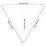 vidaXL Slnečná plachta Žltá a biela 6 x 6 x 6 m 100% polyester Oxford – Obrázok 10