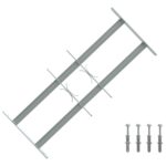 vidaXL Bezpečnostná mreža na okná s 2 priečkami 3 pcs 430-740 mm