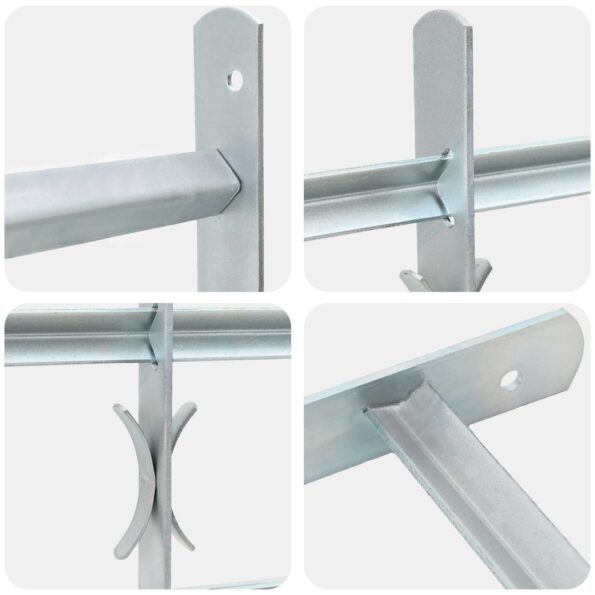 vidaXL Bezpečnostná mreža na okná s 2 priečkami 3 pcs 630-1140 mm – Obrázok 5