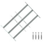 vidaXL Zabezpečovacia mriežka na okná s 3 priečkami 3 pcs 430-740 mm