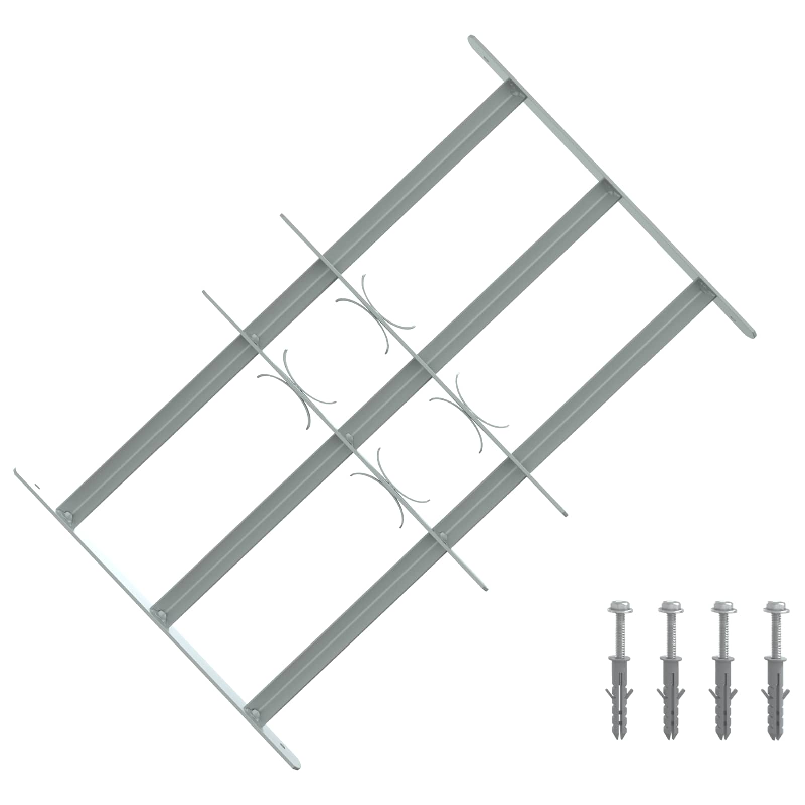 42031276_1.jpg vidaXL Zabezpečovacia mriežka na okná s 3 priečkami 3 pcs 430-740 mm – Obrázok 1