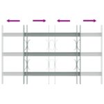 vidaXL Zabezpečovacia mriežka na okná s 3 priečkami 3 pcs 430-740 mm – Obrázok 6