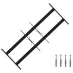 vidaXL Bezpečnostná mreža na okná s 2 priečkami 3 pcs 43-74 cm