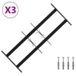 vidaXL Bezpečnostná mreža na okná s 2 priečkami 3 pcs 43-74 cm – Obrázok 2