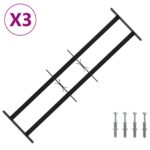 vidaXL Bezpečnostná mreža na okná s 2 priečkami 3 pcs 63-114 cm – Obrázok 2
