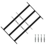vidaXL Zabezpečovacia mriežka na okná s 3 priečkami 3 pcs 43-74 cm