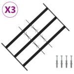 vidaXL Zabezpečovacia mriežka na okná s 3 priečkami 3 pcs 43-74 cm – Obrázok 2