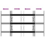 vidaXL Zabezpečovacia mriežka na okná s 3 priečkami 3 pcs 43-74 cm – Obrázok 6