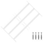 vidaXL Zabezpečovacia mriežka na okná s 3 priečkami 3 pcs 43-74 cm