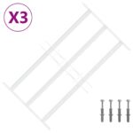 vidaXL Zabezpečovacia mriežka na okná s 3 priečkami 3 pcs 43-74 cm – Obrázok 2