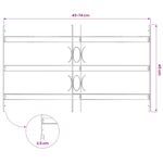 vidaXL Zabezpečovacia mriežka na okná s 3 priečkami 3 pcs 43-74 cm – Obrázok 7