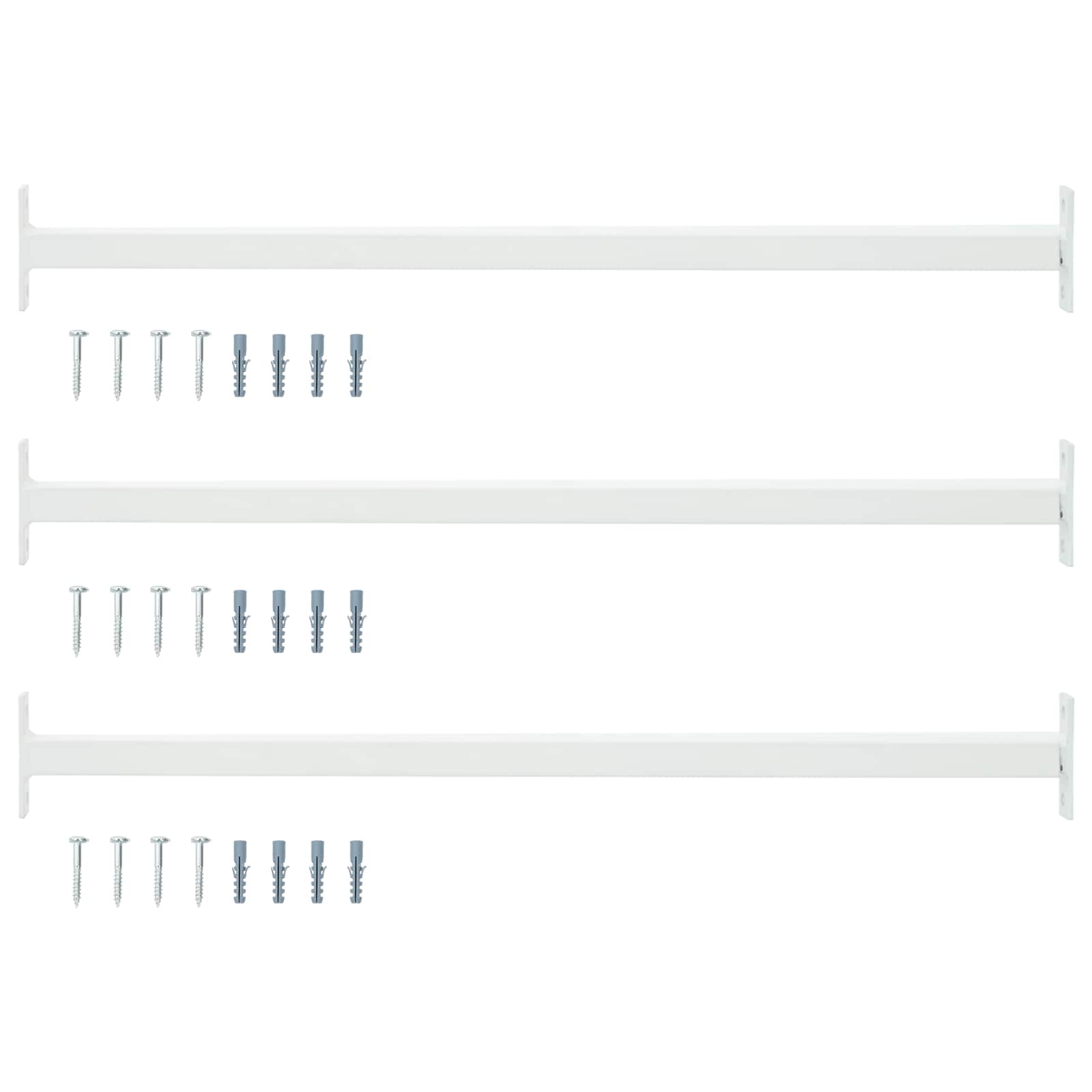 42031313_1.jpg vidaXL Nastaviteľná bezpečnostná tyč na okno 3 pcs Biely Oceľ – Obrázok 1