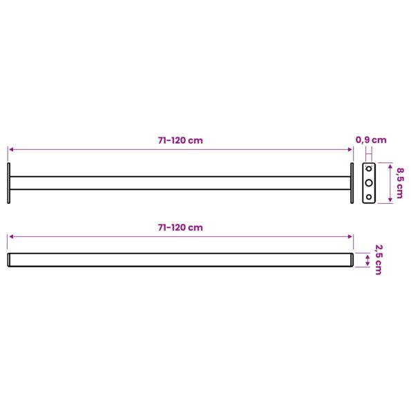 vidaXL Nastaviteľná bezpečnostná tyč na okno 3 pcs Biely Oceľ – Obrázok 6