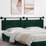 vidaXL Závesné čelo postele Tmavozelená Zamat