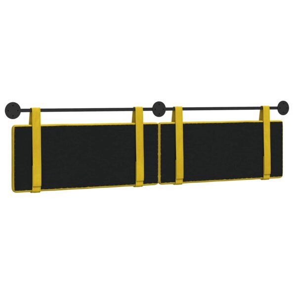 vidaXL Závesné čelo postele Žltá Zamat – Obrázok 7