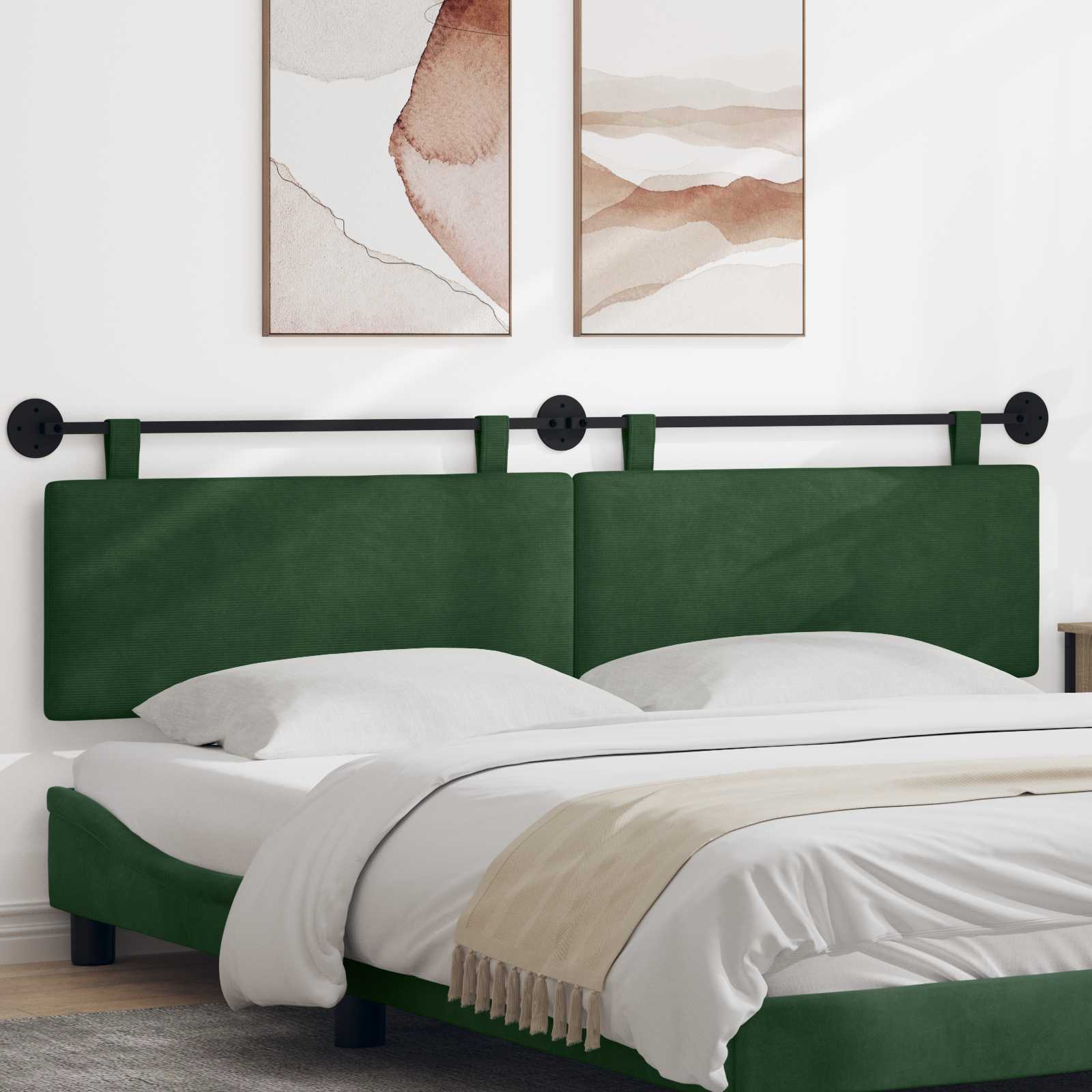 42031839_1.jpg vidaXL Závesné čelo postele Jungle Green Kordúrová tkanina – Obrázok 1