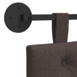 vidaXL Závesné čelo postele Tmavohnedá Látka – Obrázok 9